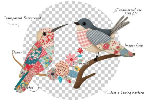 Artistic Bird Clipart: 11 PNGs for Creatives