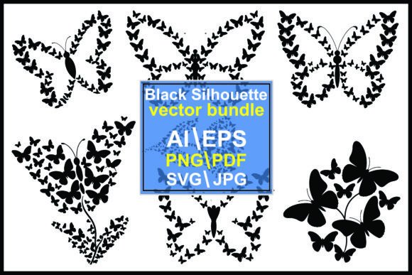 Butterfly Cluster Silhouettes Bundle: A Versatile Resource for Modern Design