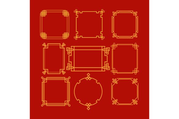 Chinese Frame Border Set Cartoon: Elevating Design with Cultural Elegance