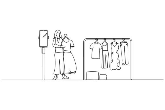 Continuous Line Design of a Woman