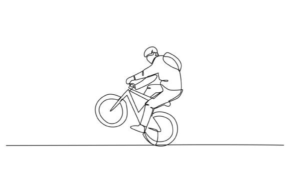 Continuous Line Design of a Young Man on a Bicycle: Integrating Minimalist Art into Professional Workflows