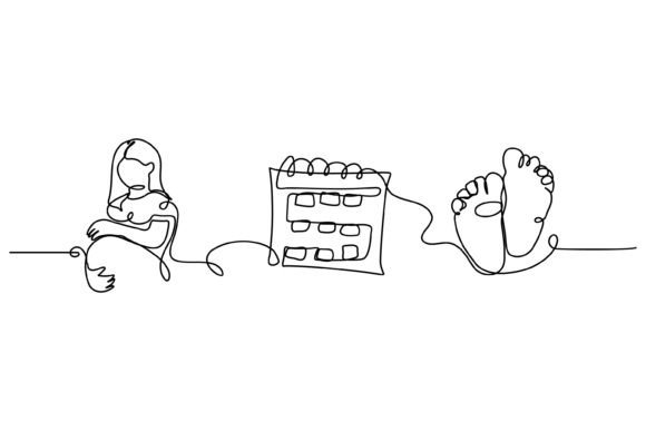 Continuous Line Design of Check: Minimalist Art