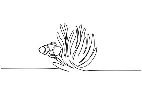 Continuous Line Design of Clownfish: Evaluating Minimalist Art for Modern Spaces