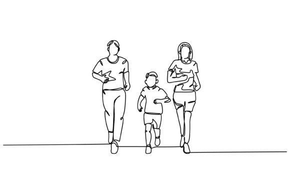 Continuous Line Design of Family: A Minimalist Approach to Visual Storytelling
