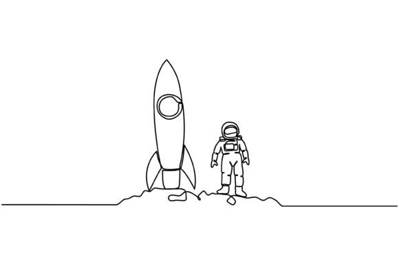 Continuous Line Design of the Rocket: Minimalist Art for Modern Visuals