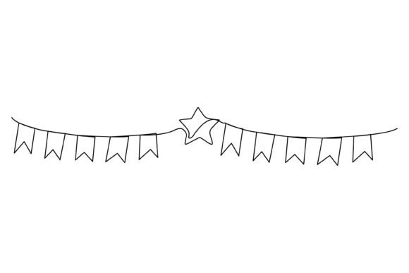 Continuous Line Party Garland Sketch