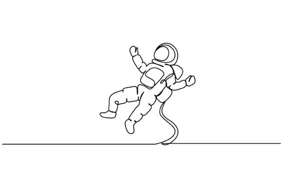 Continuous Line Spaceman Travel Art Guide