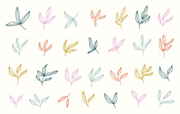 Elevating Design Aesthetics with Minimalist Botanical Leaves Clipart