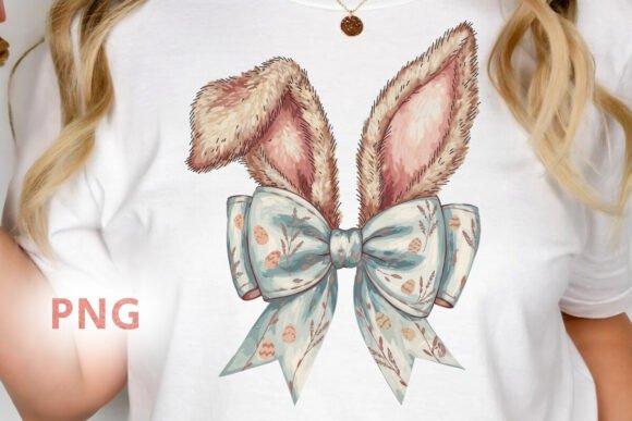 Elevating Easter Design: The Strategic Value of Vintage Bunny Ears with Bow Clipart PNG