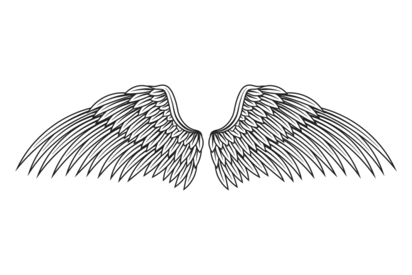 Embracing Timeless Elegance with Vintage Angel Wings Black Drawing Decor