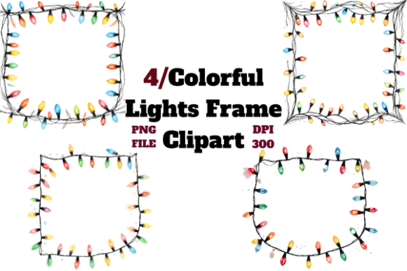 Evaluating Colorful Lights Frame Clipart for Professional Sublimation and Digital Design