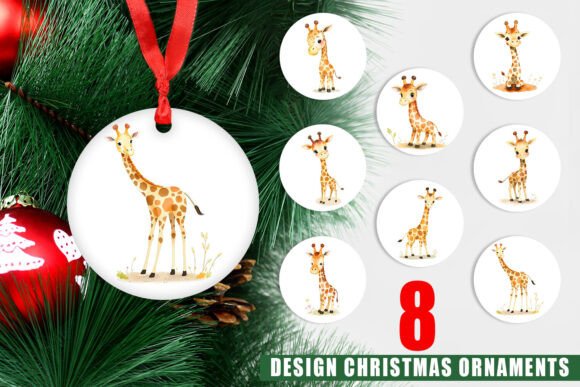 Evaluating Ornament Giraffe Wildlife Digital Designs for Holiday Decor