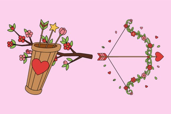 Evaluating the Floral Cupid Arrow Vector Illustration for Professional Design Projects