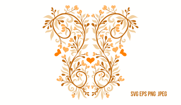 Golden Nature Swirls: Art Nouveau Design