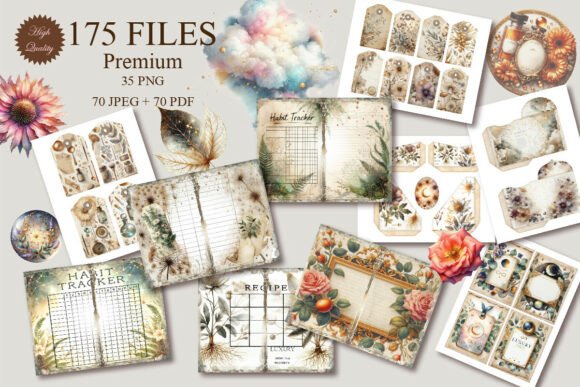 Opaline Luna Herbarium Junk Journal Kit: A Creative Resource for Lunar and Botanical Art