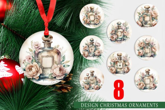 Ornament Perfume Bottle: Festive Design Assets