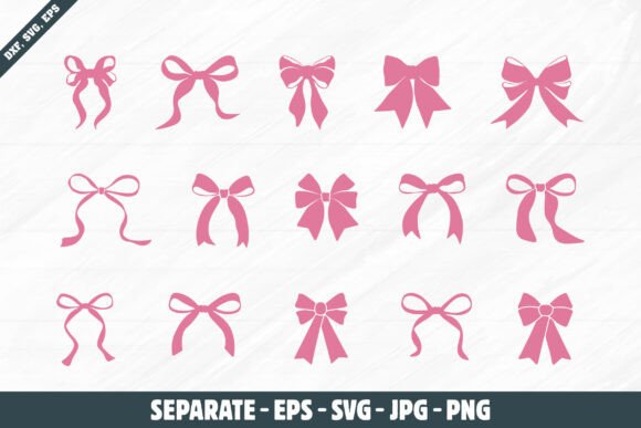 Pink Bow SVG & Coquette Bow Set