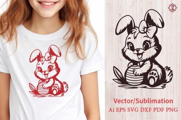 Practical Applications of the Bunny with Egg Silhouette Sublimation Vector