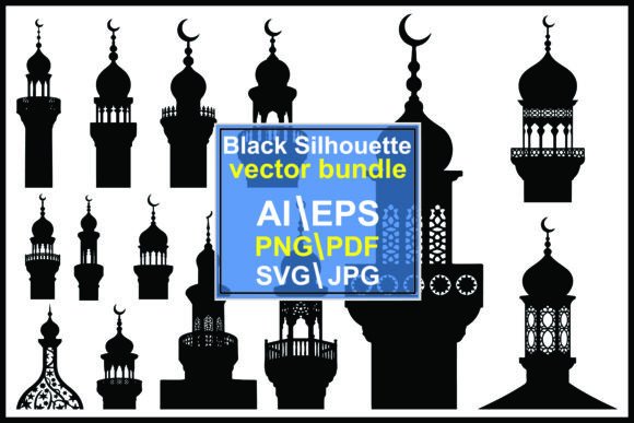 Silhouettes of Various Minarets and Domes