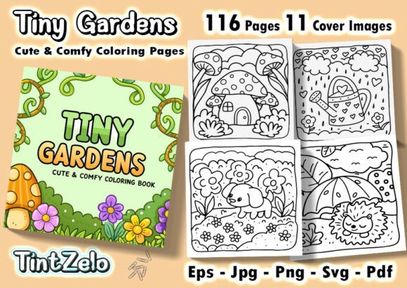 Tiny Gardens Cute Comfy Coloring Pages: A Path to Mindfulness and Creative Relaxation