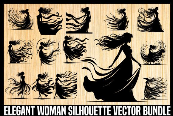 Unlocking Creative Potential with the Elegant Woman Silhouette Vector Bundle