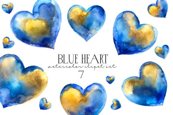 Valentine s Day Clipart Blue Heart: Elevating Your Designs with Watercolor Elegance